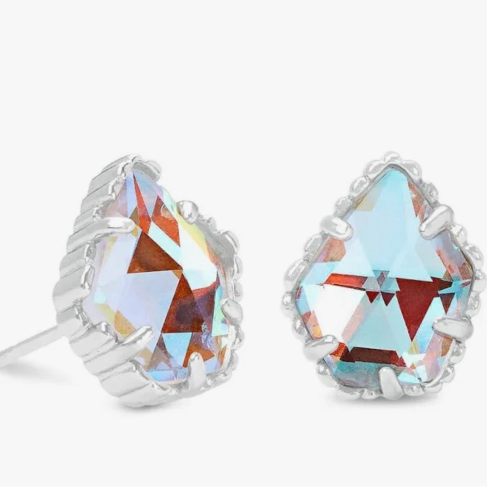 Kendra Scott Silver Dichroic Glass Earrings